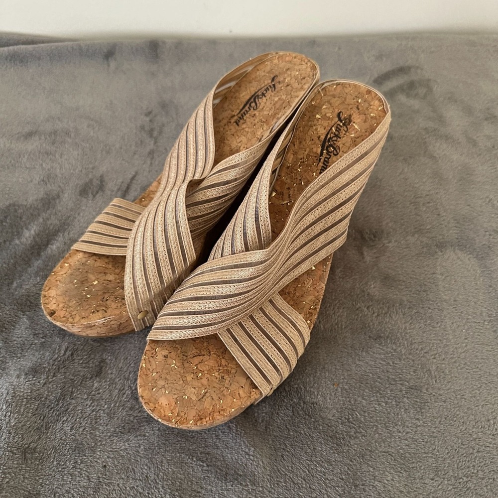Lucky Brand Miller Cork Wedge Platform‎ Sandals Womens 10